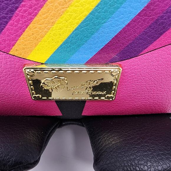 Luv Betsey by Betsey Johnson Mini Backpack Kitsch Girl Rainbow Glitter Pink - Picture 2 of 12